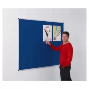 Metroplan Aluminium Framed Felt Noticeboard 1200 x 1800mm, Dark Blue