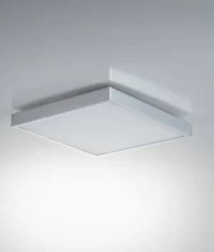 Domo Square LED Flush Ceiling Lamp, Chrome, 4000K