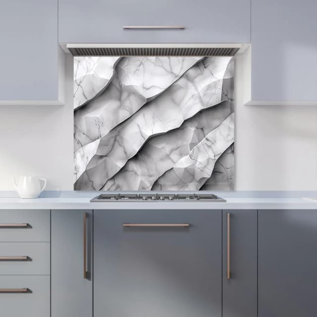 Warren Reed - Designer Modern Grey Marble Effect Kitchen Splashback Size: 600mm x 750mm Grey Unisex 600mm x 750mm