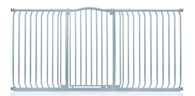 Safetots Extra Tall Curved Top Safety Gate, 188Cm - 197Cm, Matt Grey, Extra Tall 100Cm In Height, Pressure Fit Stair Gate