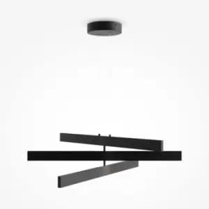 Maytoni Origami Modern 3 Light Integrated LED Pendant Ceiling Light Black 4000K