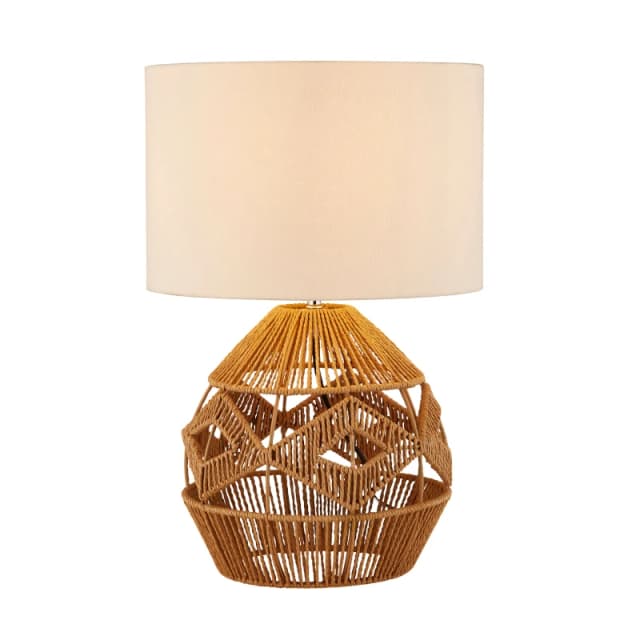 Lighting Collection Woven Table Lamp in Natural Natural Unisex