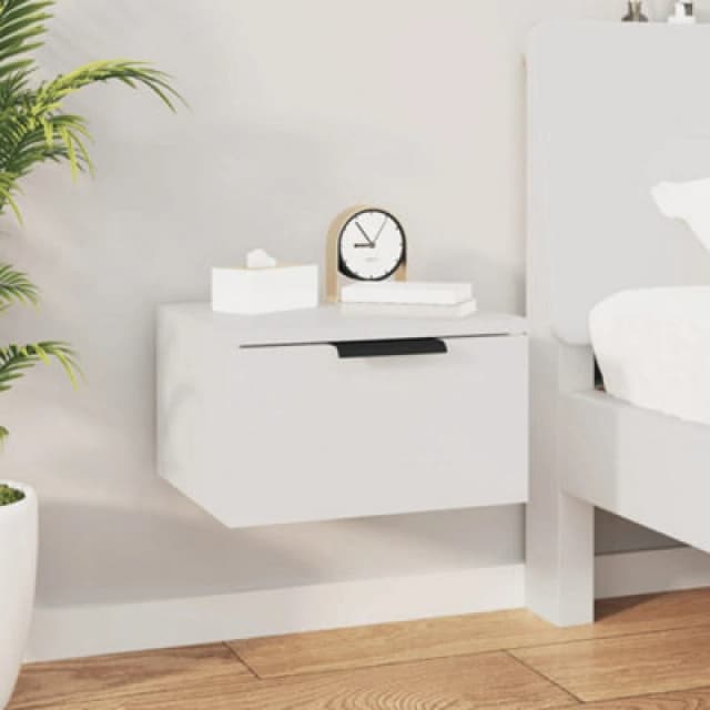 Vidaxl Wall-mounted Bedside Cabinet White 34X30X20 Cm, White 811376