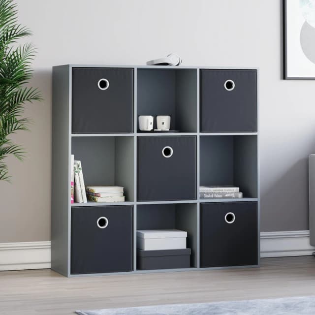 Lassic 3x3 Cube Storage Unit (G) + Set of 5 Storage Cubes Black unisex 3x3