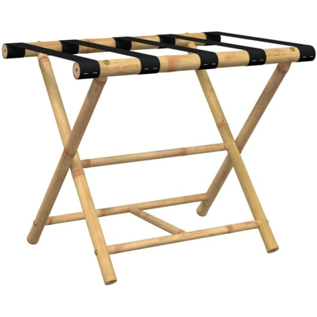 VIDAXL Folding Luggage Rack 62x42x50.5cm Bamboo Vidaxl 8721102381539