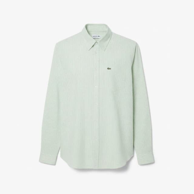 Lacoste Regular-Fit Striped Oxford Shirt White male 16.5