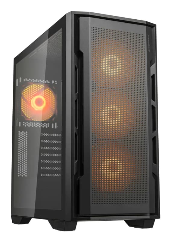 CGR-5C78B-RGB Cougar Uniface RGB Mid Tower Case - Black 4 Fans, Quad Protection, Water Cooling Support CGR-5C78B-RGB