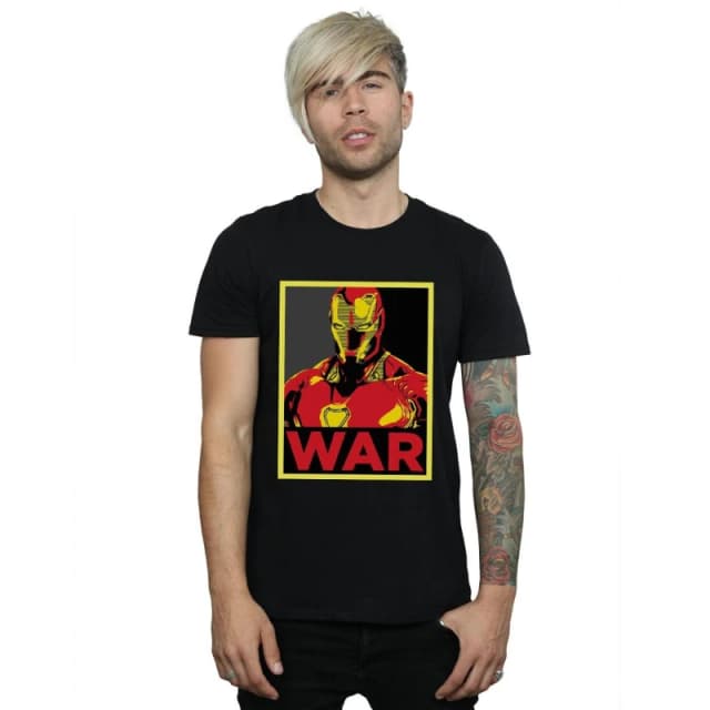 Marvel Marvel Men Avengers Infinity War Iron Man War T-Shirt in Black Size: Small Black S Male 5057981629886