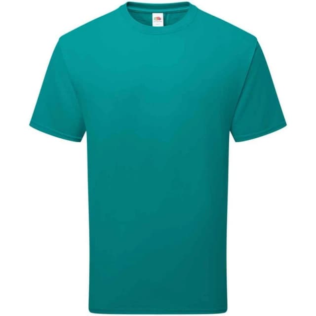 Fruit Of The Loom Fruit of the Loom Men Cotton T-Shirt in Turquoise Size: Small Turquoise S Male 5063750314686