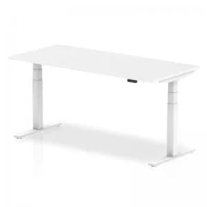 Air 1800 x 800mm Height Adjustable Desk White Top White Leg