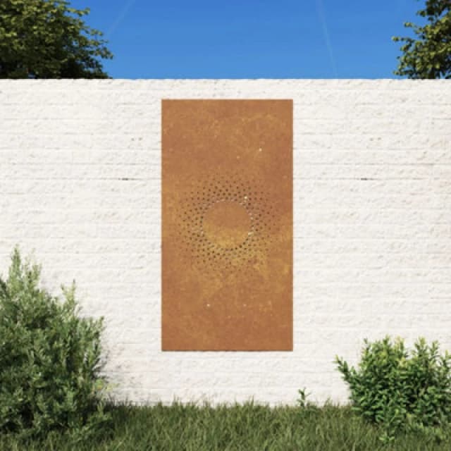 vidaXL Garden Wall Decoration 105x55cm Corten Steel Sun Design, Brown 824490