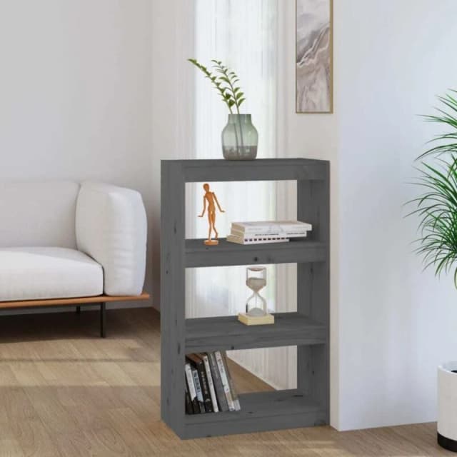VIDAXL Book Cabinet/Room Divider Grey 60x30x103.5cm Solid Wood Pine vidaXL 8720286608654