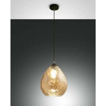 Fabas Luce Lighting - Fabas Luce Gisella Dome Pendant Ceiling Lights Amber Glass, E27