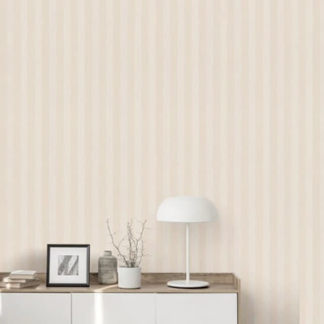 Erismann Vertical Stripes Abode Heritage Natural Beige Cream Paste The Paper Wallpaper, Cream WL-05551-02