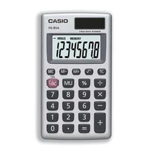 Original Casio HS 8VA Calculator Handheld BatterySolar power 8 Digit 3 Key Memory