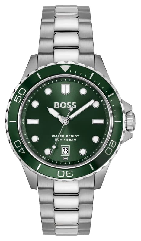 BOSS 1514294 TROPER SPORT (42mm) Dark Green Dial / Stainless Watch