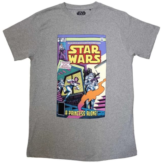 Star Wars A Princess Alone Comic Cover T Shirt Grey unisex