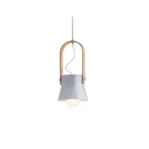 Pefka Dome Ceiling Pendant 1 Light White-Wood