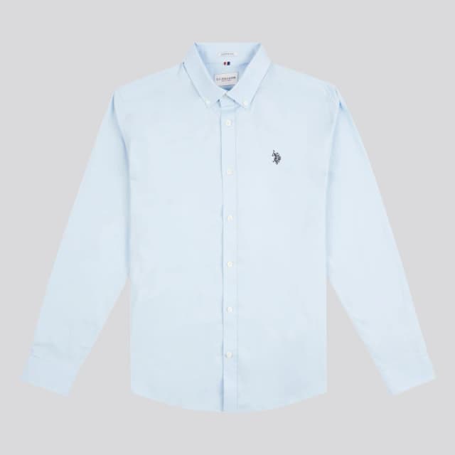 U.S. POLO ASSN. Stretch Cotton Poplin Shirt Pale Blue
