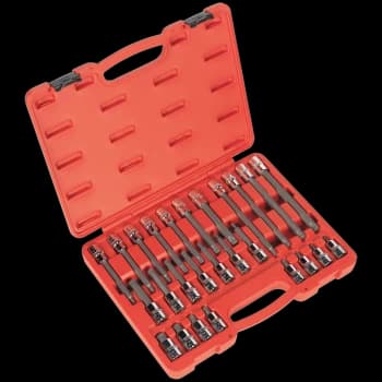 Sealey 26 Piece 1/2" Drive Spline Socket Bit Set 1/2"