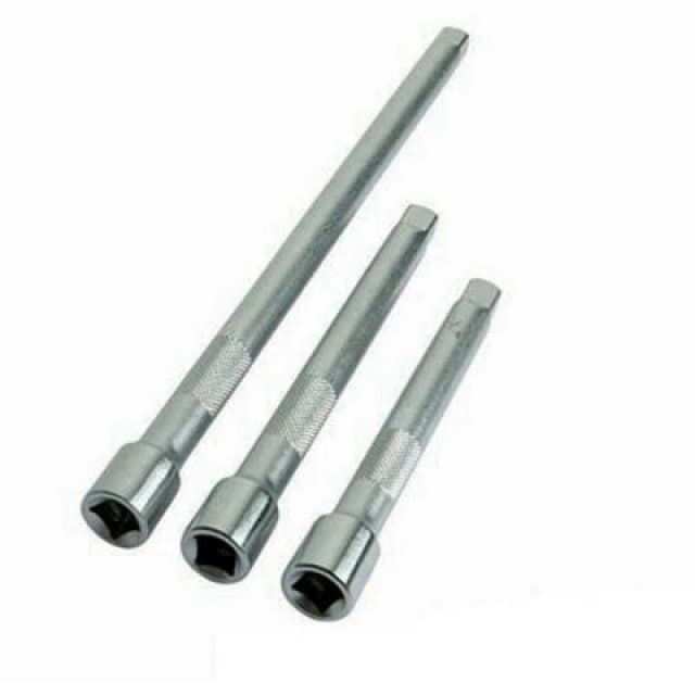 Loops 3 Piece 1/2" Inch Drive Shaft Extension Bar Set 75mm 150mm 250mm Multi