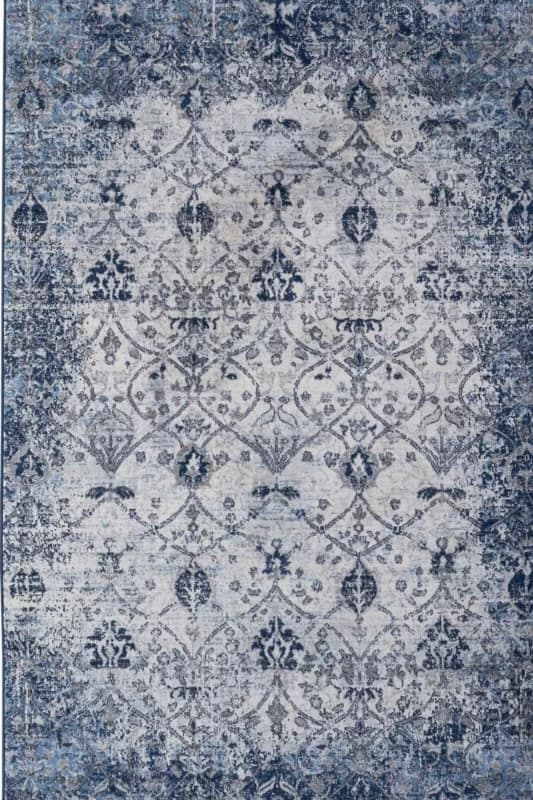 THE RUGS Montana Vintage Navy & Cream Living Room Area Rug 4030 Size: 120cm x 170cm Navy Unisex 120cm x 170 cm
