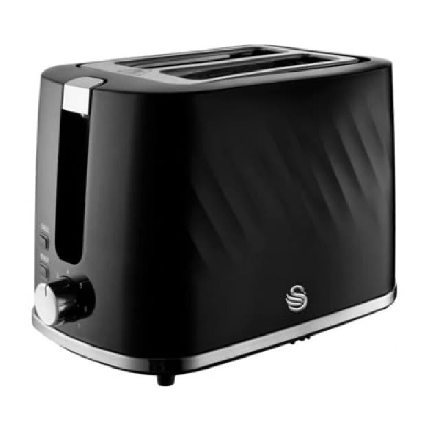 Swan ST14071BLK Windsor Textured 2 Slice Toaster in Black