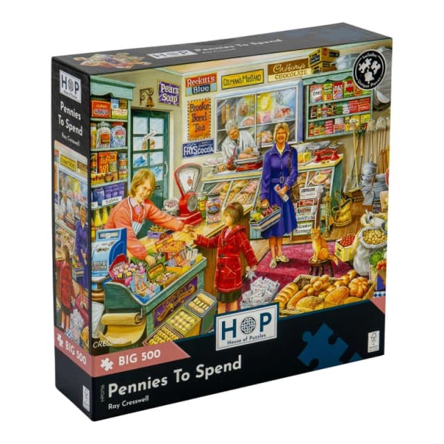 The House Of Puzzles Pennies To Spend BIG 500 Piece Jigsaw Puzzle Multicolor Unisex 500 Piece