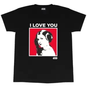 Star Wars Womens/Ladies Princess Leia Boyfriend T-Shirt (L) (Black)