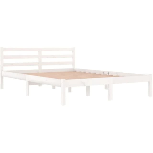 VIDAXL Bed Frame without Mattress Solid Wood Pine 140x200cm White Vidaxl 8720286877593