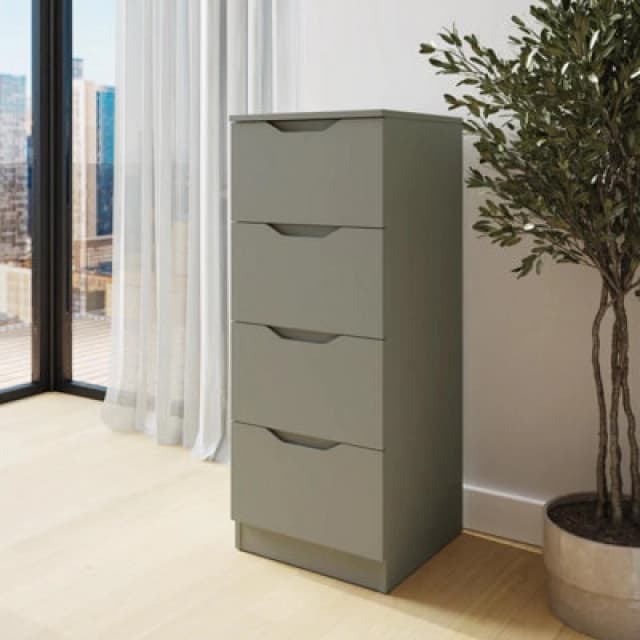 FWStyle FWStyle Luno Green 4 Drawer Modern Chest Of Drawers Green One Size Unisex 5056413129543