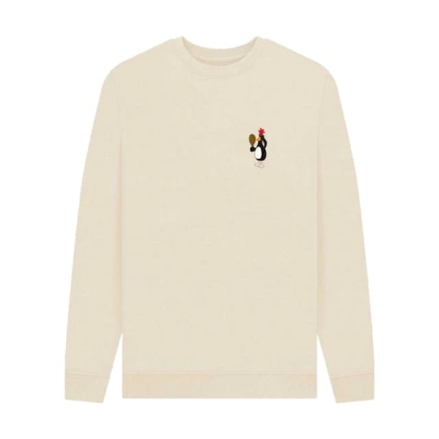 Wallace & Gromit Mens Feathers McGraw Pose Sweatshirt in Natural Size: Small Natural Male S