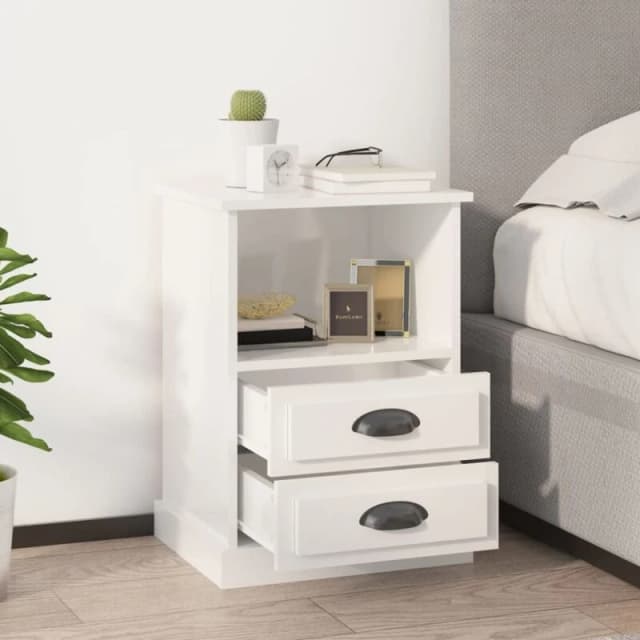 VIDAXL Bedside Cabinets 2 pcs High Gloss White 43x36x60cm Vidaxl 816333