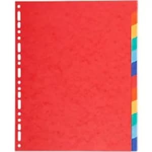 Exacompta Dividers 2112E A4+ Assorted 12 Part 220gsm Recycled Board Pack of 25