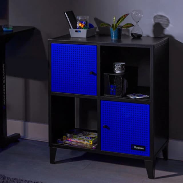 XRocker Meshtek 4 Cube Unit Square Storage Unit Blue And Black 2024036