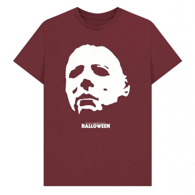 Halloween Mens Michael Myers Graphic T-Shirt in Wine Size: Small Wine Male S