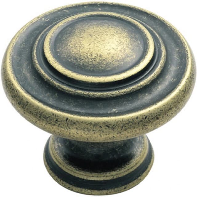 Loops Round Ringed Pattern Door Knob 32mm Diameter Antique Brass Cabinet Handle Metallics unisex