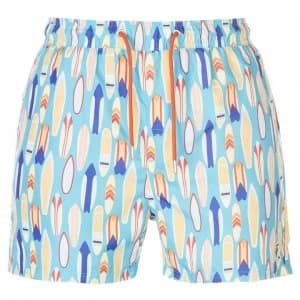 Pierre Cardin AOP Swim Shorts Mens - Lt Blue Surf