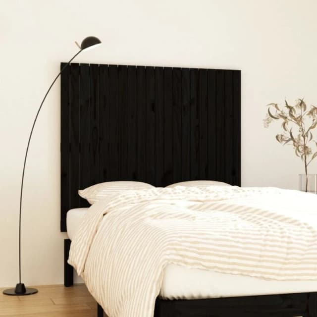 Vidaxl Wall Headboard Black 127.5X3X110 Cm Solid Wood Pine, Black 824942