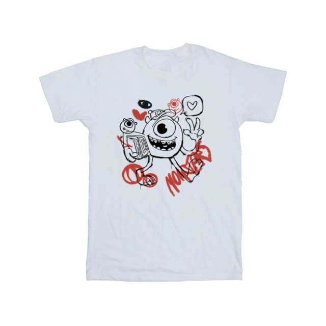 Disney Men Mike Cotton T-Shirt in White Size: Small White S Male 5063376473590