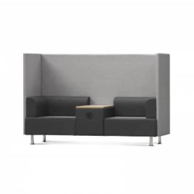 ROCADA BE Soft Double Booth and Table - Grey