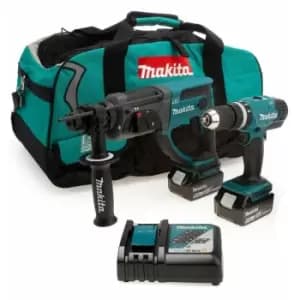 Makita - DLX2025T 18v LXT 2 PC LXT Lithium Kit DHR202 SDS + DHP453 Combi Drill 5ah