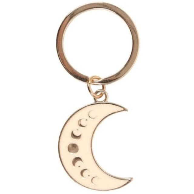 Something Different Something Different Moon Phases Enamel Keyring in Gold Gold One Size Unisex 5063425480333