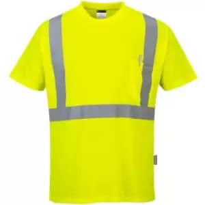 Portwest - S190YERM - sz M Hi-Vis Pocket T-Shirt - Yellow