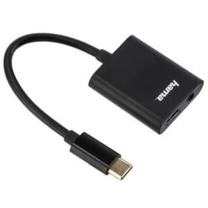 Hama USB C Audio and Charging Adapter 3.5mm Audio Jack