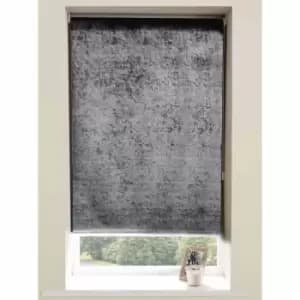 Crushed Velvet Roller Blind Charcoal 0.6 x 1.6 M
