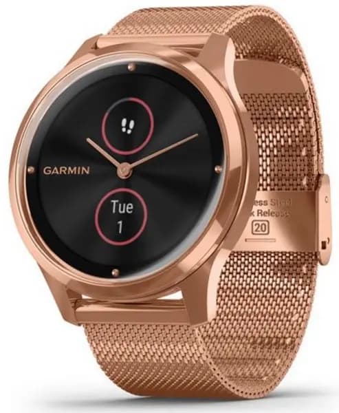 Garmin Watch Vivomove Luxe Rose Gold PVD Milanese Bracelet GMN-232