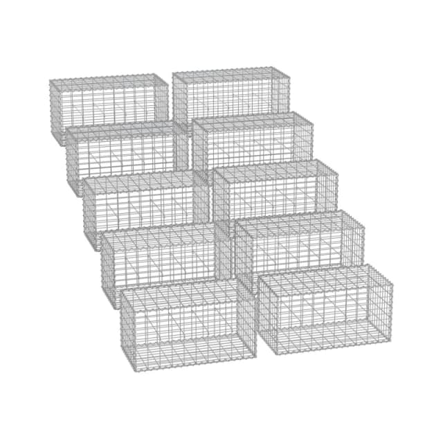 SONGMICS Stone Basket Garden Fence 100 x 50 x 50 cm, 10