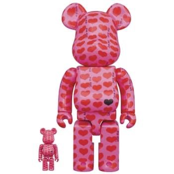 Medicom hide X Headwax 100% & 400% Be@rbrick 2-Pack - Pink Heart