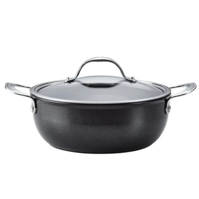 Anolon Black 'X SearTech' Induction Suitable Non Stick Casserole Pan With Lid Black